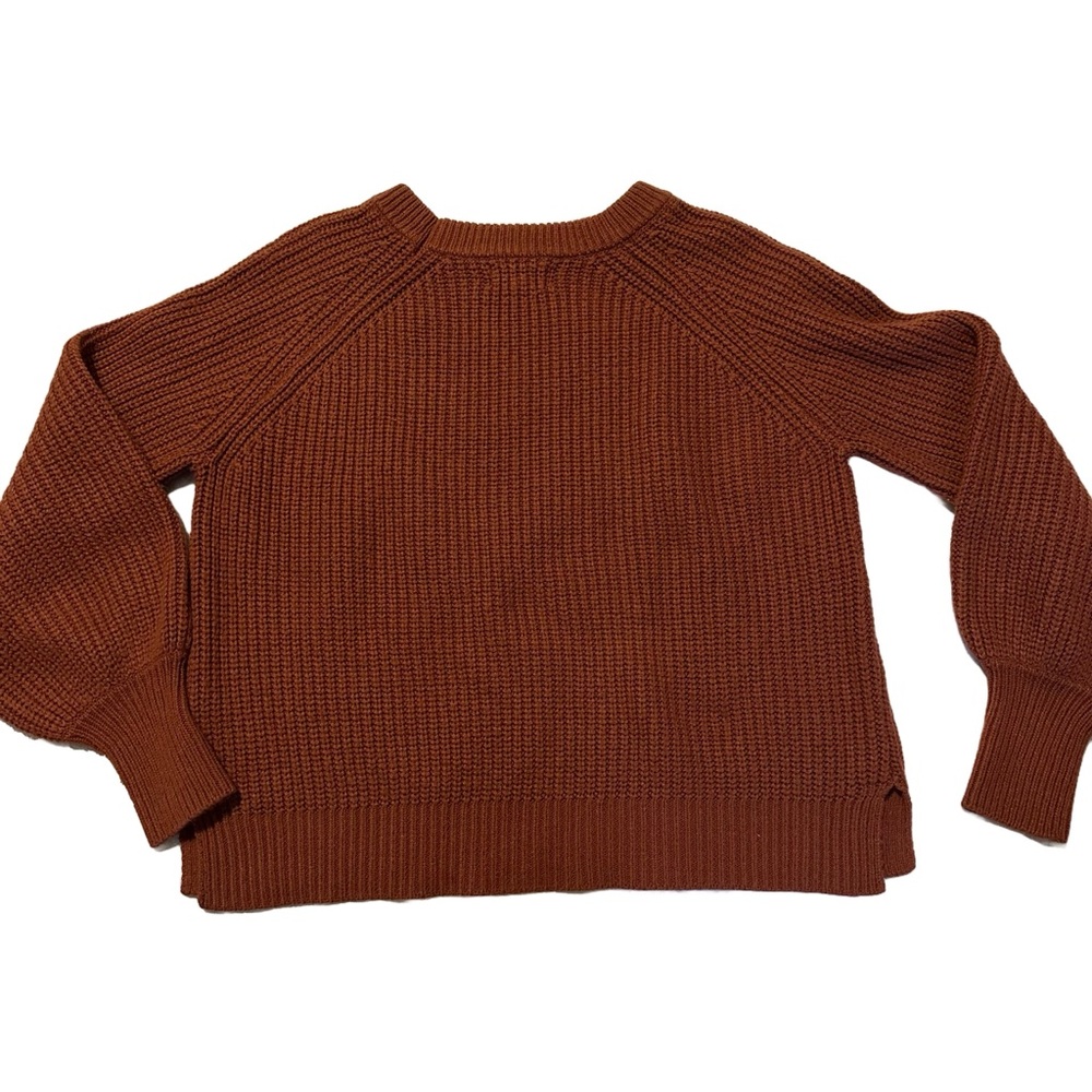 BE COOL Cropped Knit Crewneck Sweater in Rust - Picture 8 of 10
